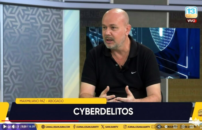 maximiliano-paz-canal-13-san-juan-ciberdelitos Maximiliano Paz abogado en Canal 13 San Juan – entrevista sobre ciberdelitos