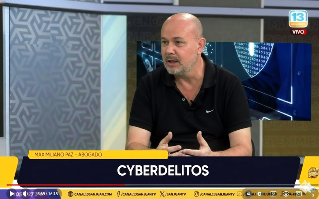 Maximiliano Paz abogado en Canal 13 San Juan – entrevista sobre ciberdelitos