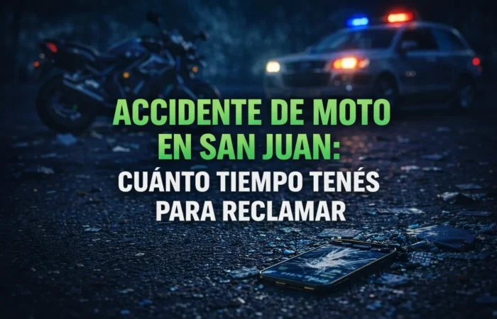 accidente de moto en San Juan reclamo indemnización plazo