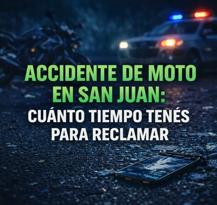 accidente de moto en San Juan reclamo indemnización plazo